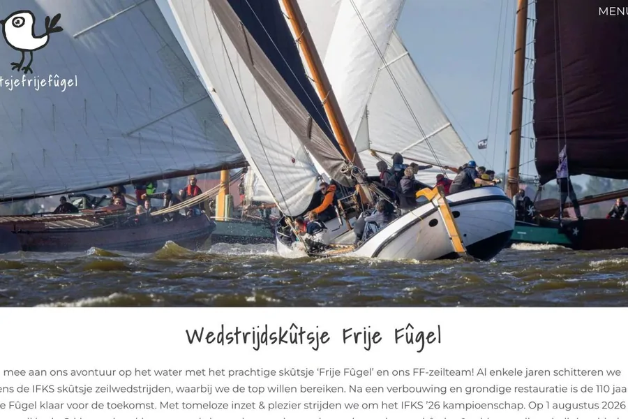 Screenshot van de website Sk&ucirc;tsje Frije F&ucirc;gel